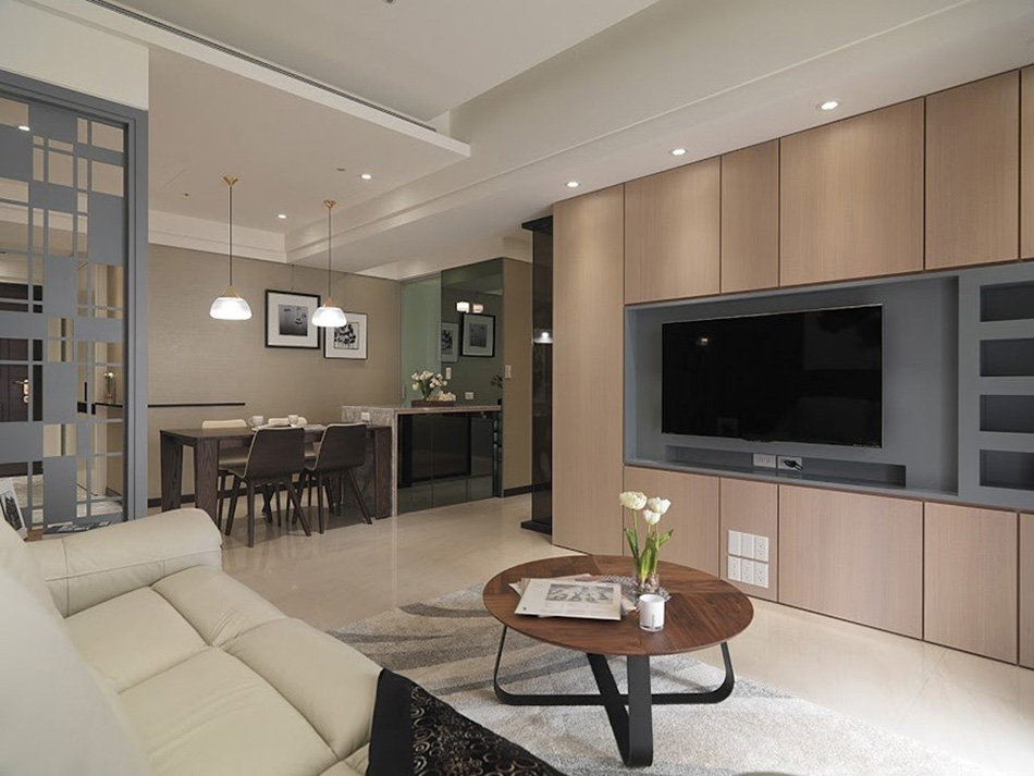 台北裝潢推薦-客廳收納展示櫃設計