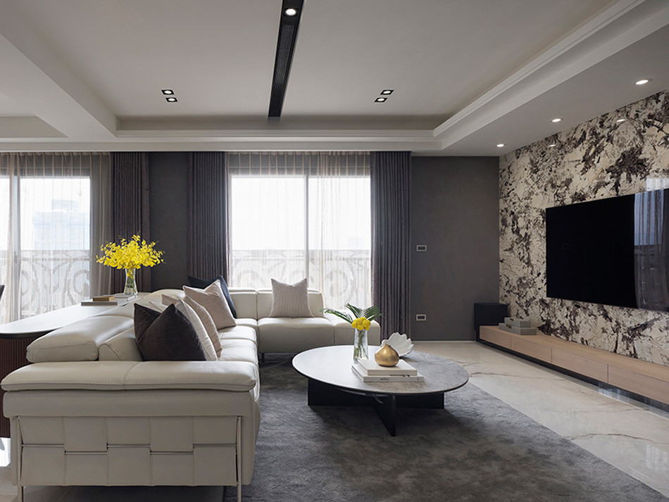 台北室內設計推薦-石材電視牆細節